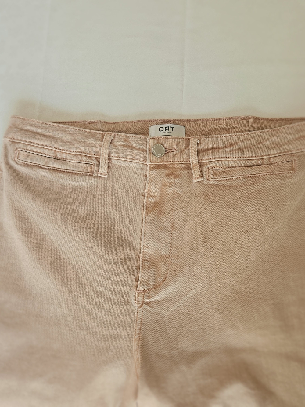 OAT New York High Rise Wide Leg Cropped Pants Dusty Pink Rose Size 12 / 31 - Picture 16 of 16